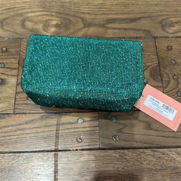 NWT Cult Gaia Sienna Mini Top Handle Rhinestone Bag Paradiso Green - Picture 5 of 7